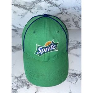 HTT Recycled Sprite Soda Logo Embroidered Blue Piping 6 Panel Fastner Cap Hat